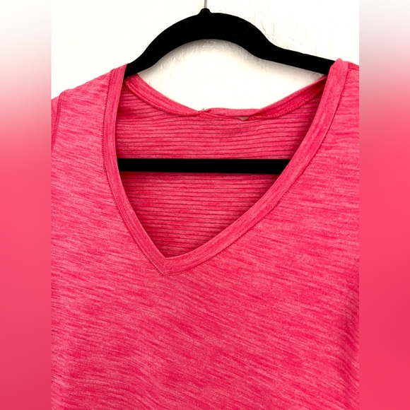 Lululemon What The Sport Tee V-Neck Size 2 Heathered Boom Juice Pink Running - Picture 6 of 7